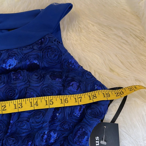 NWT En Focus Studio Royal Blue Empire waist Sequins Maxi Dress Sz 12 - Picture 10 of 14